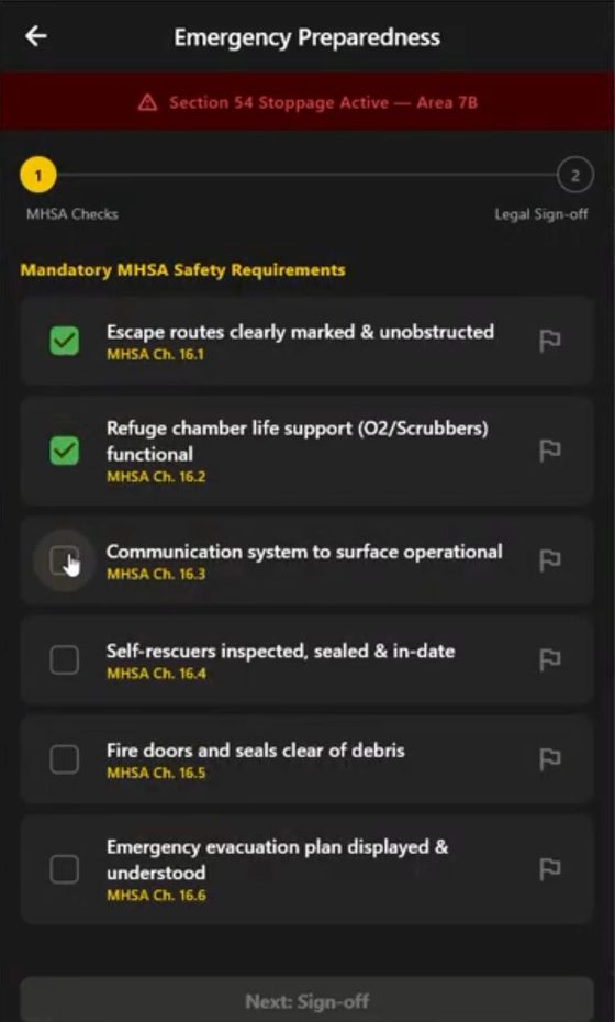 Emergency preparedness checklist with MHSA requirements